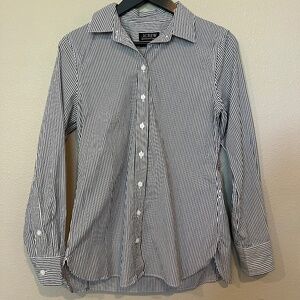 JCrew Women's Wren slim shirt in striped stretch cotton poplin Size 4